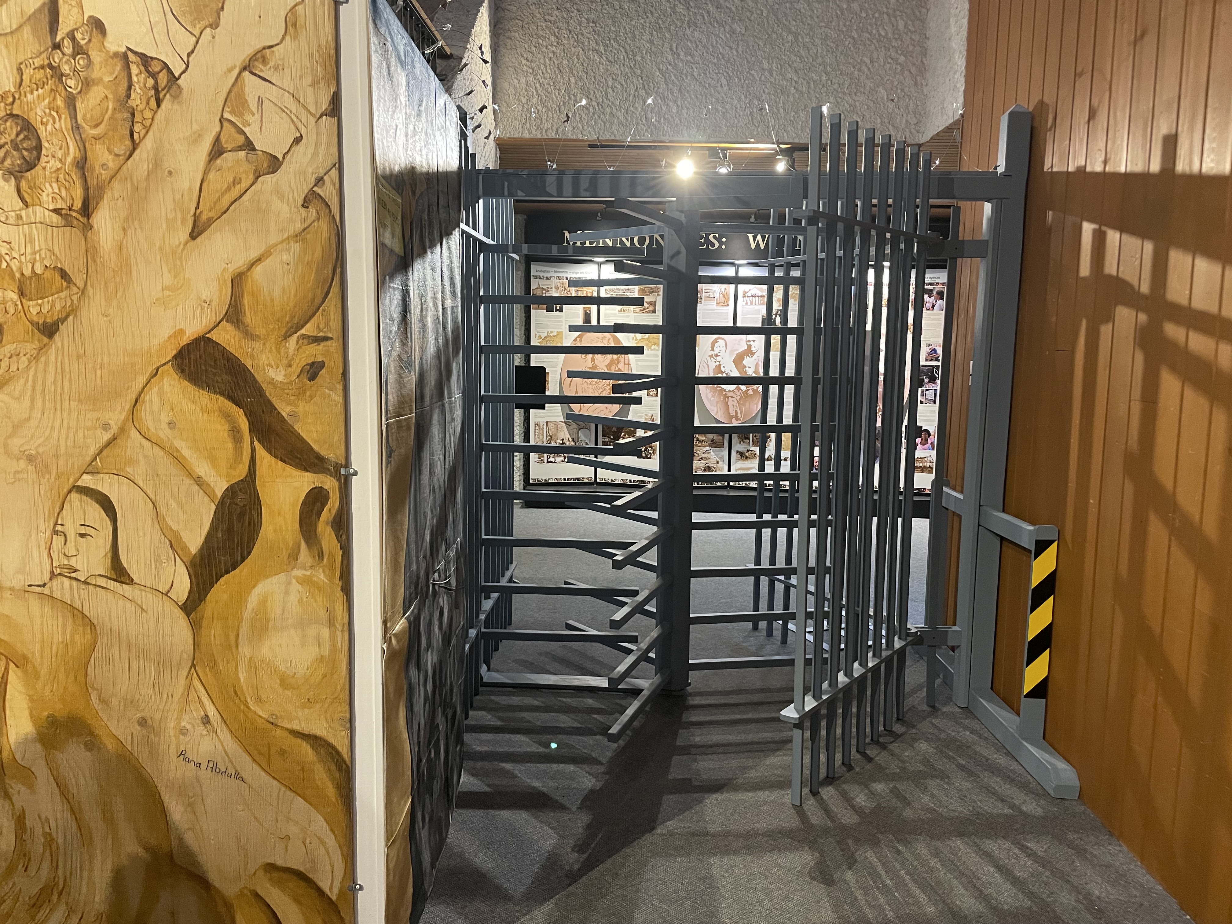 A replica checkpoint at the entrance of 'The Land Remembers'. (Photo: Nolan Kehler/PNN)